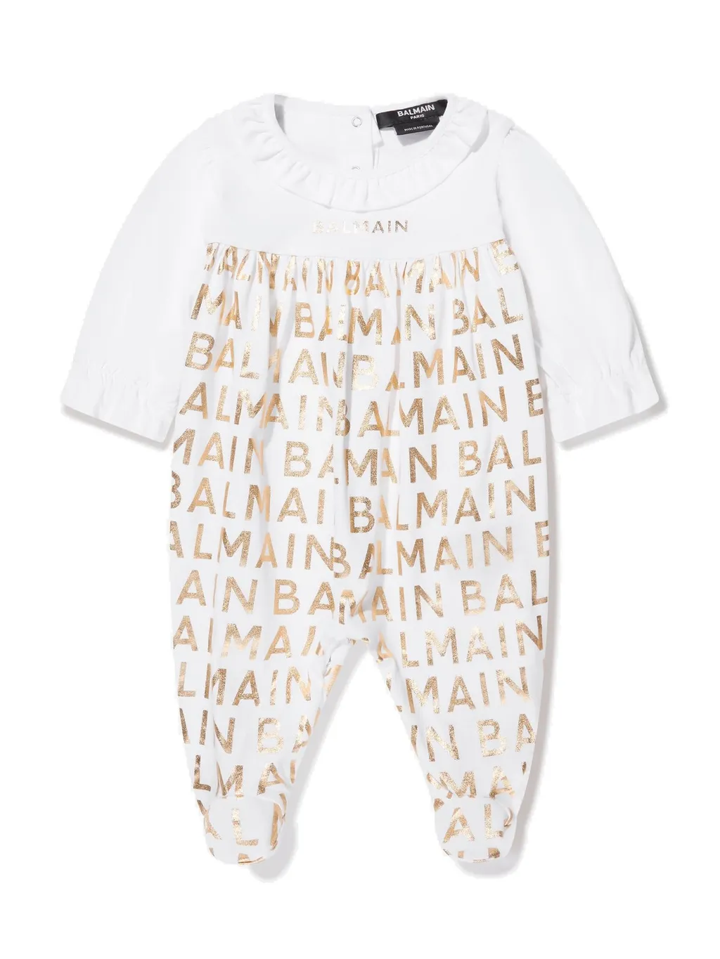 Logo Print Footed Pajamas And Hat Set