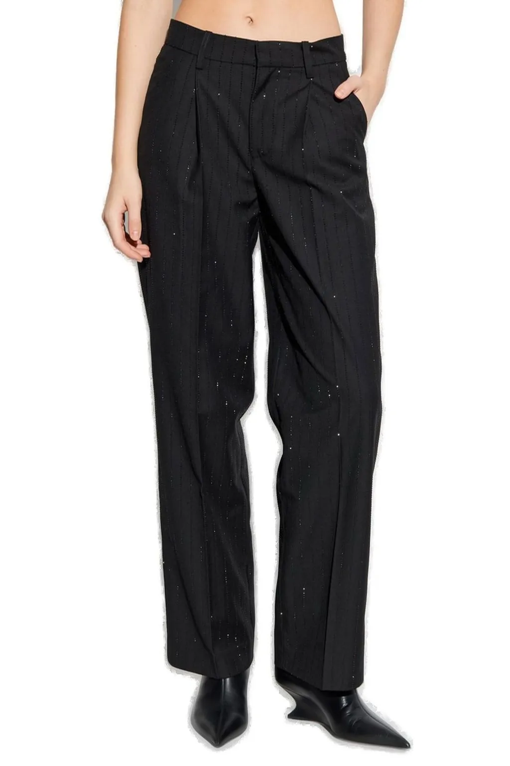 Tailored Trousers With Crystal Embellishments