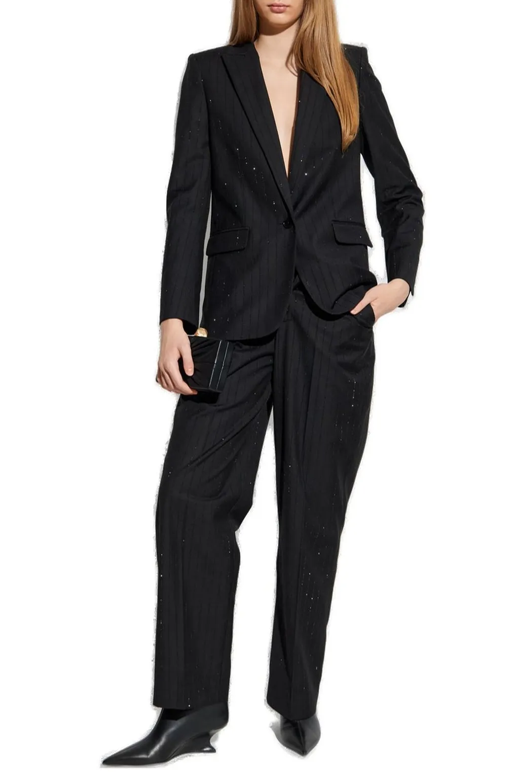 Tailored Trousers With Crystal Embellishments
