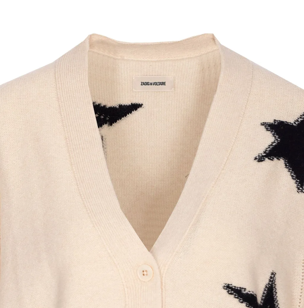 Cardigan With Star Appliqué