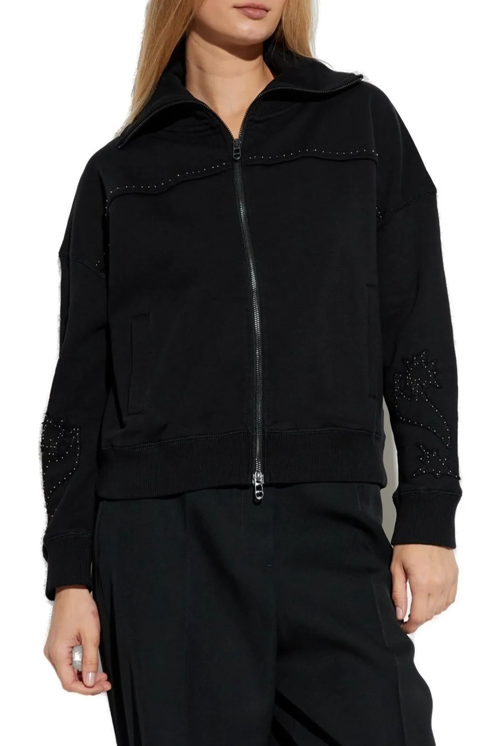 Zip-Up Track Jacket With Studs