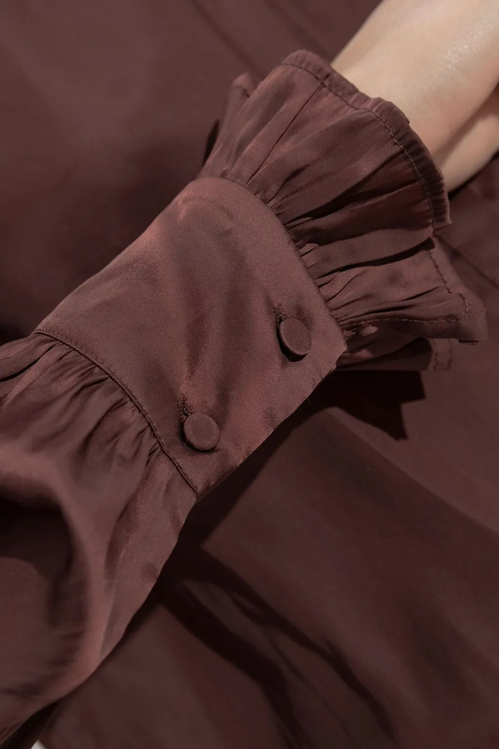 Silk Shirt With Ruffled Cuffs