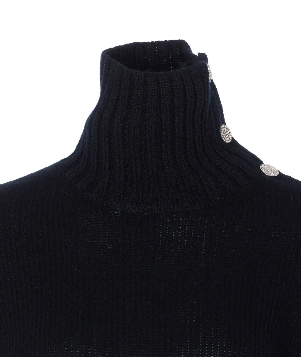 Turtleneck Sweater With Button Detail