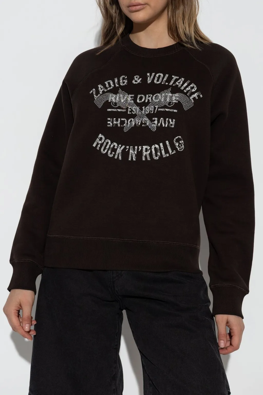 Sweatshirt With Rhinestone Embellishment
