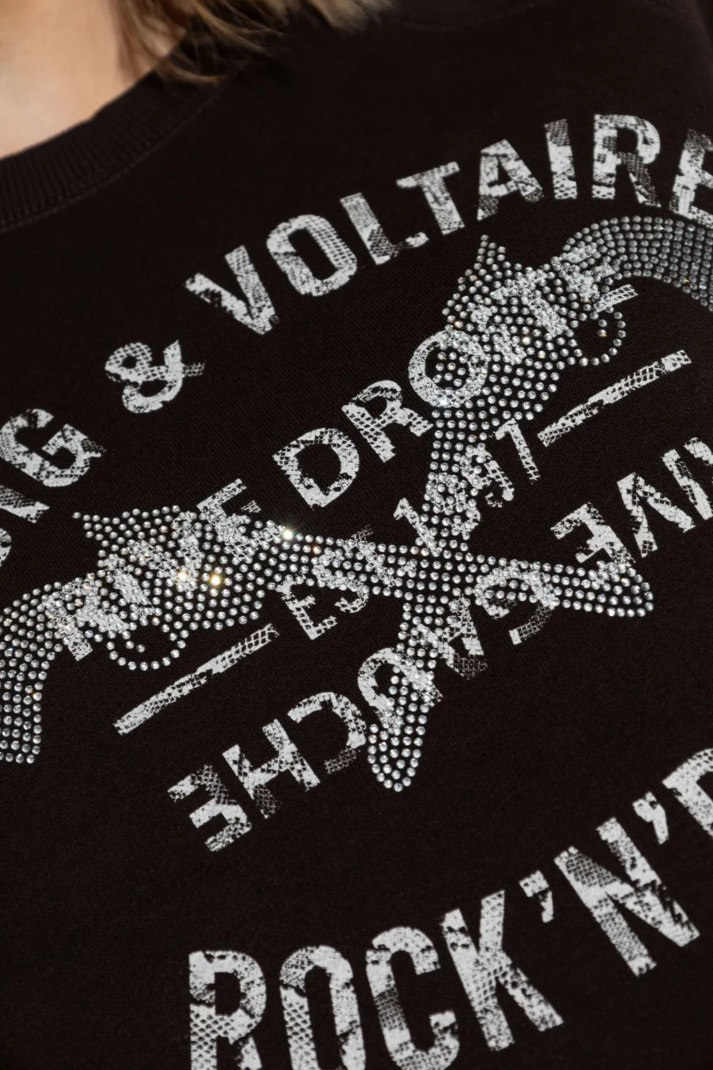 Sweatshirt With Rhinestone Embellishment