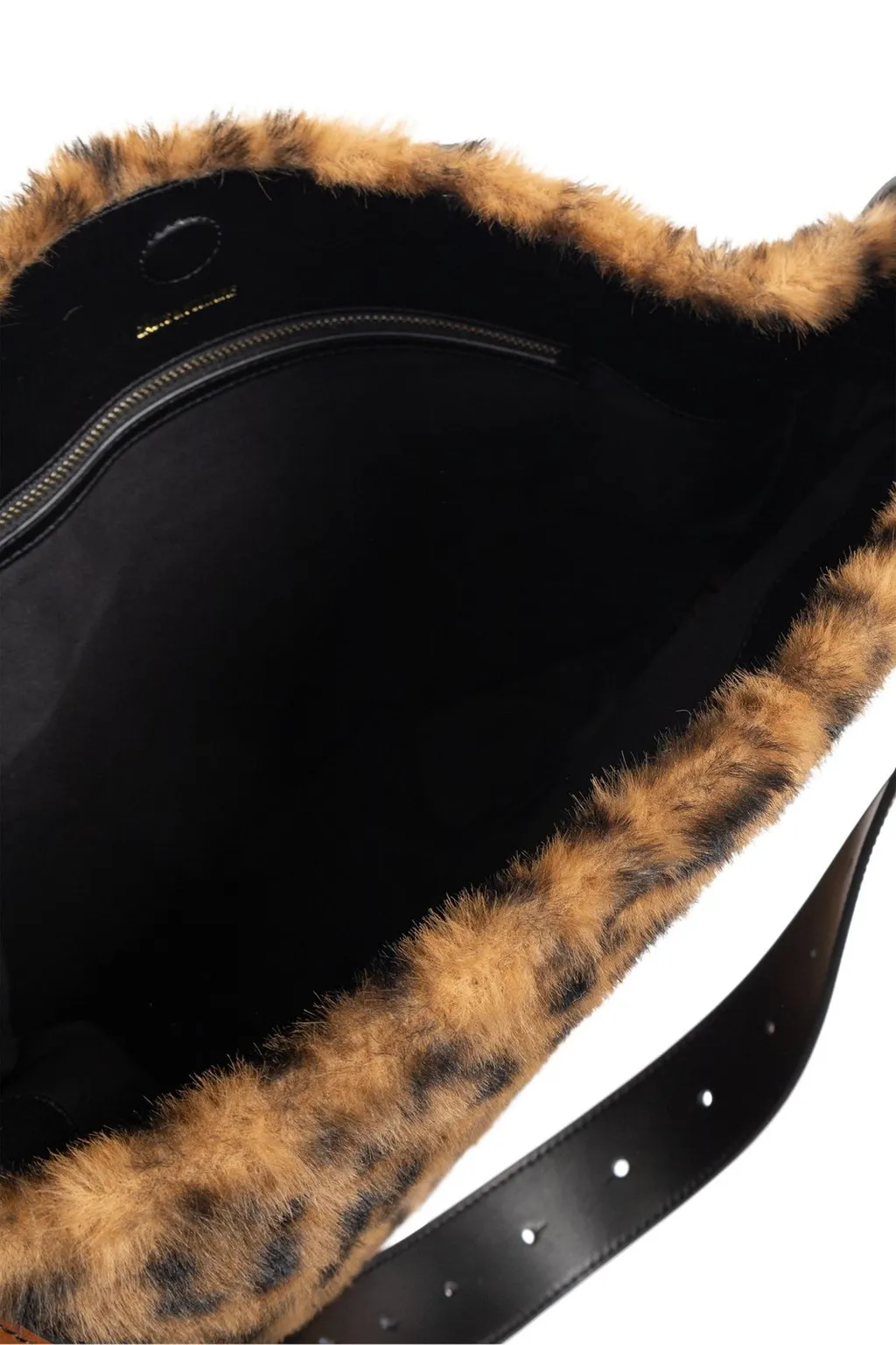 Leopard Print Faux Fur Shoulder Bag