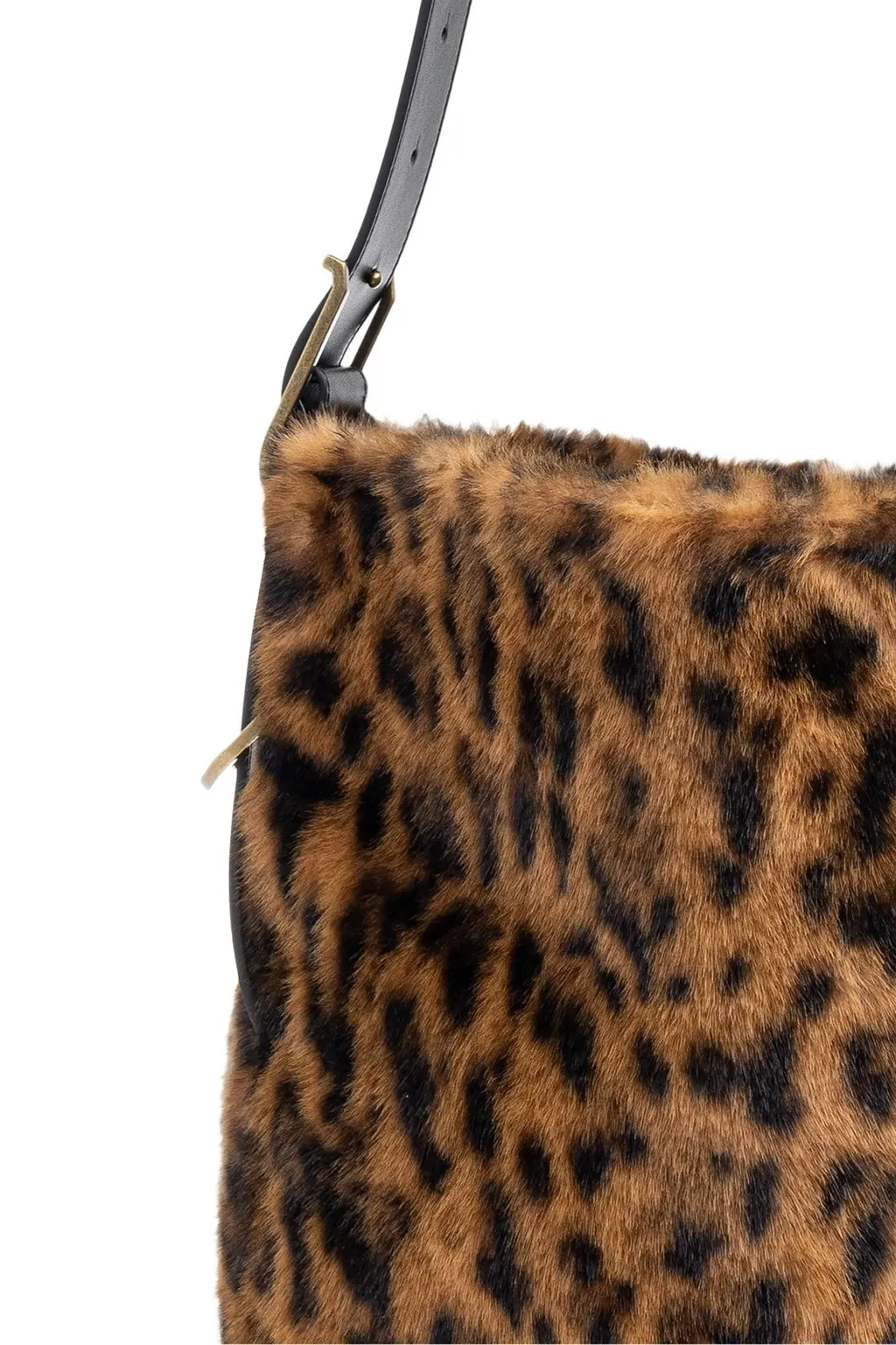 Leopard Print Faux Fur Shoulder Bag