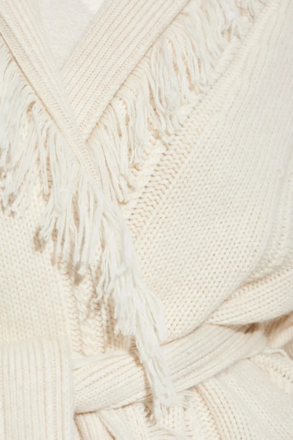 Cardigan With Fringe Trim