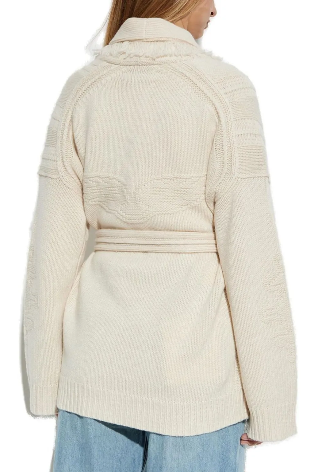 Cardigan With Fringe Trim