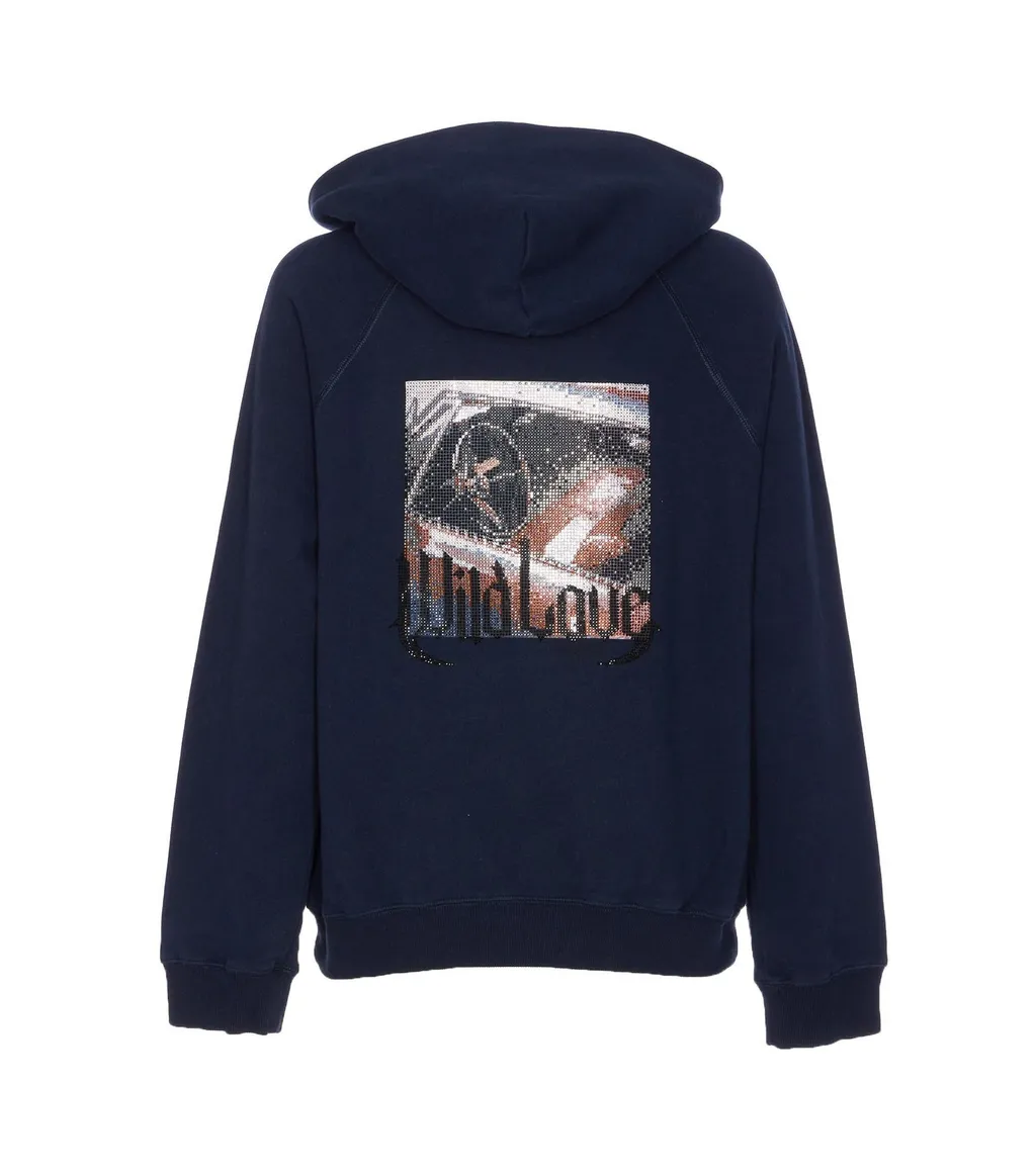 Hooded Sweatshirt With Wing Motif