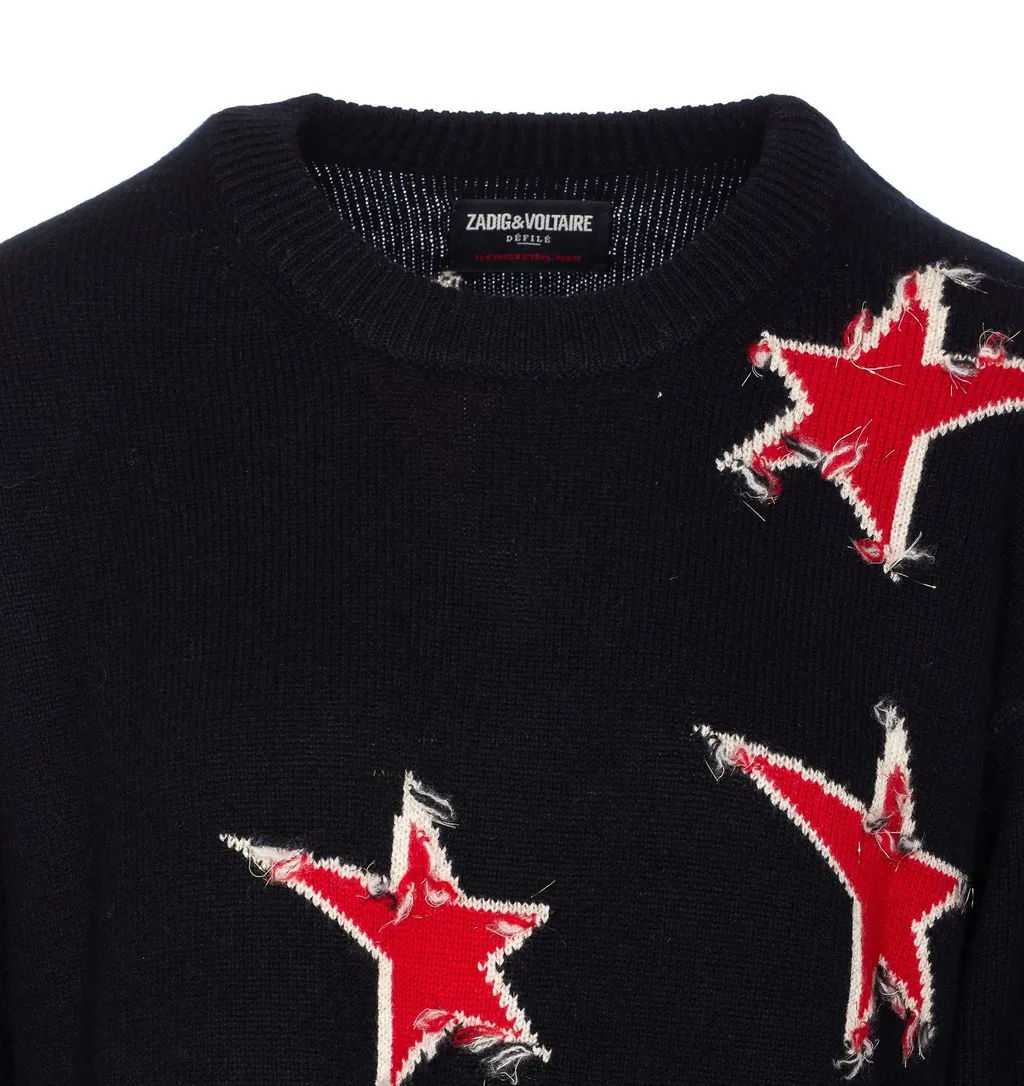 Sweater With Star Patches