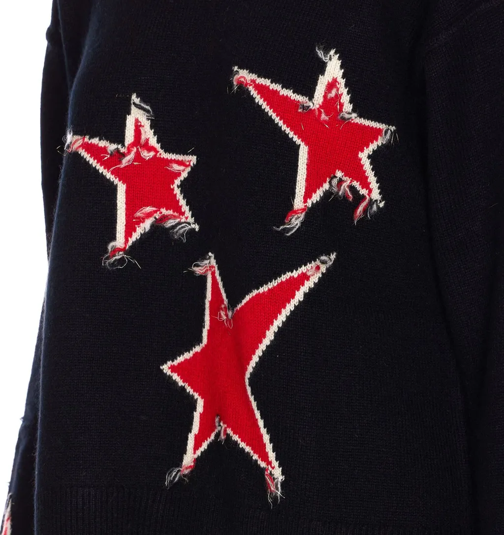 Sweater With Star Patches
