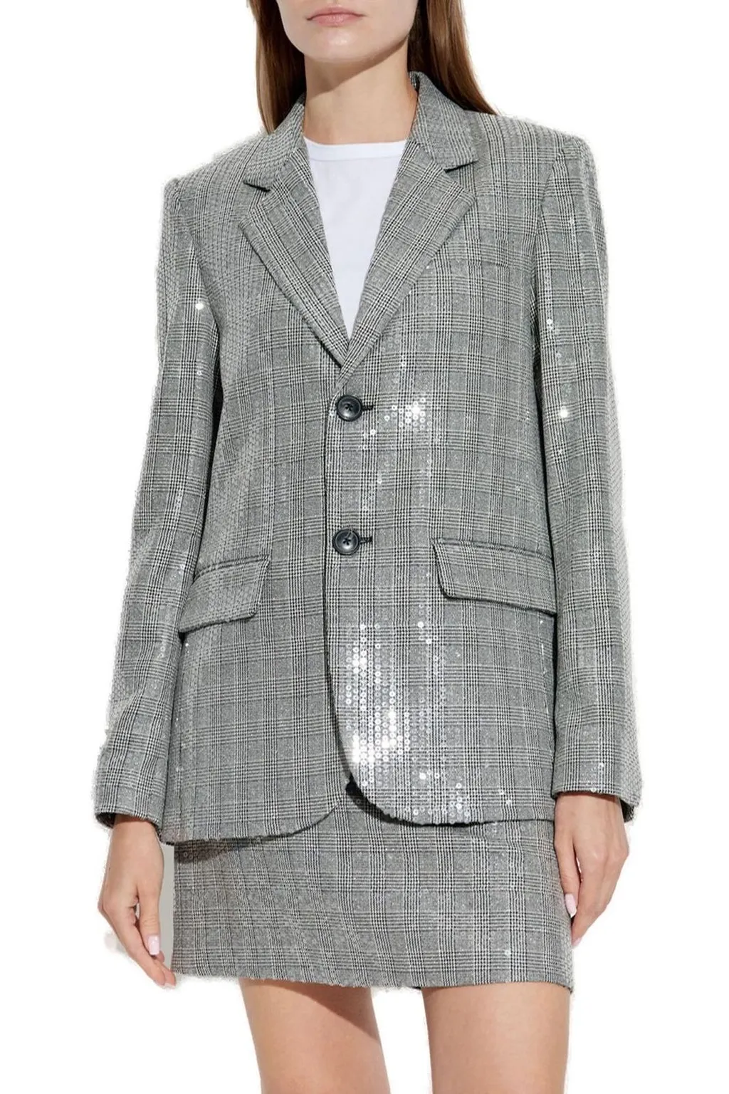 Single-Breasted Blazer With Sequins