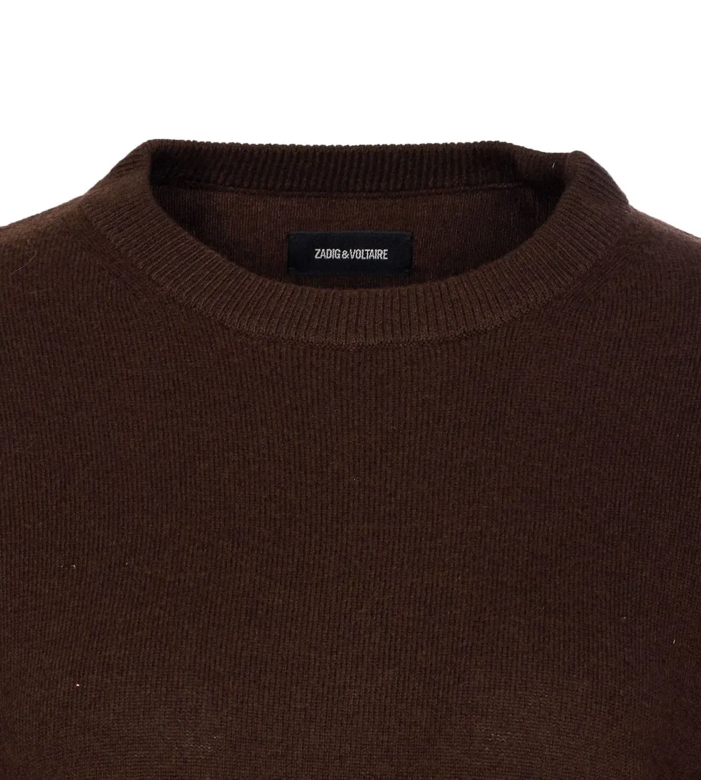 Crewneck Sweater With Heart Patches