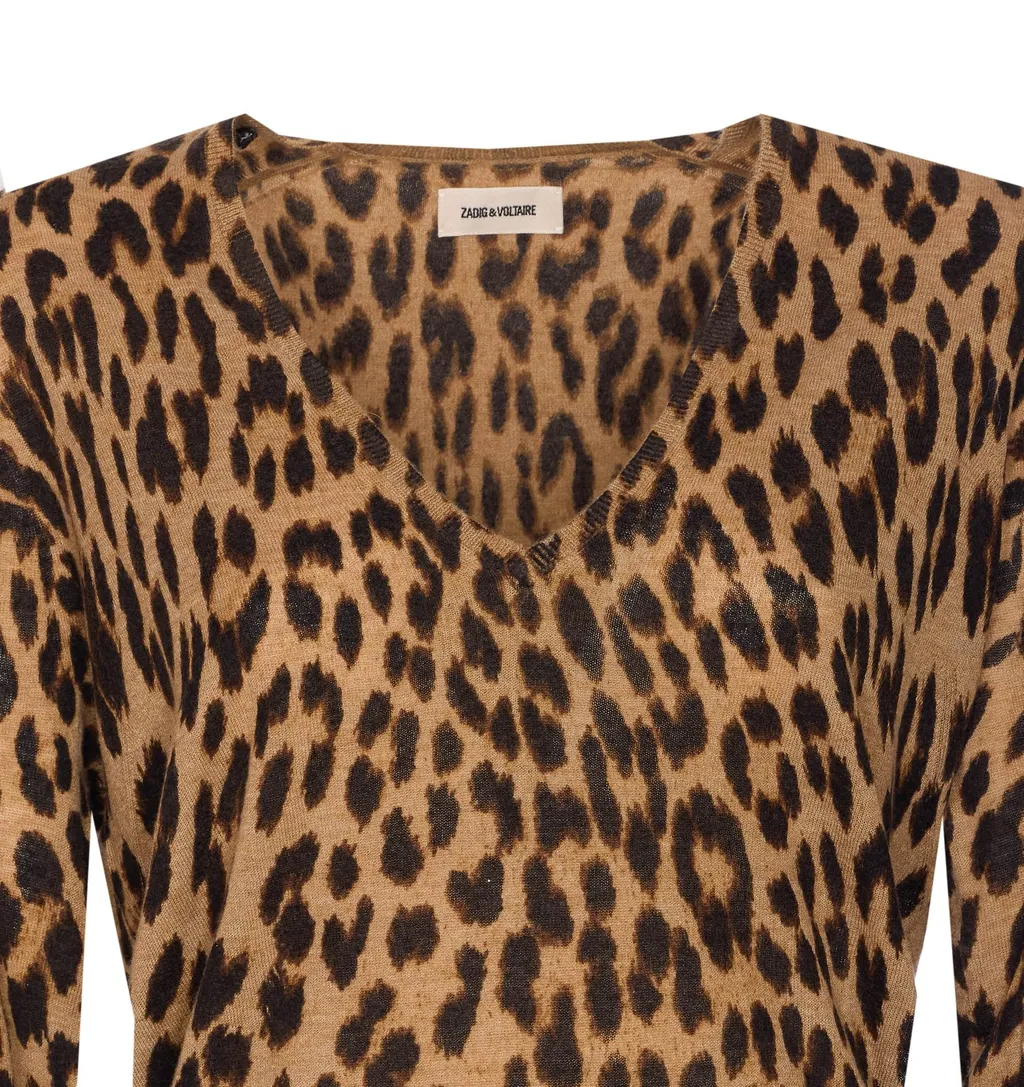 Leopard Print V-Neck Sweater