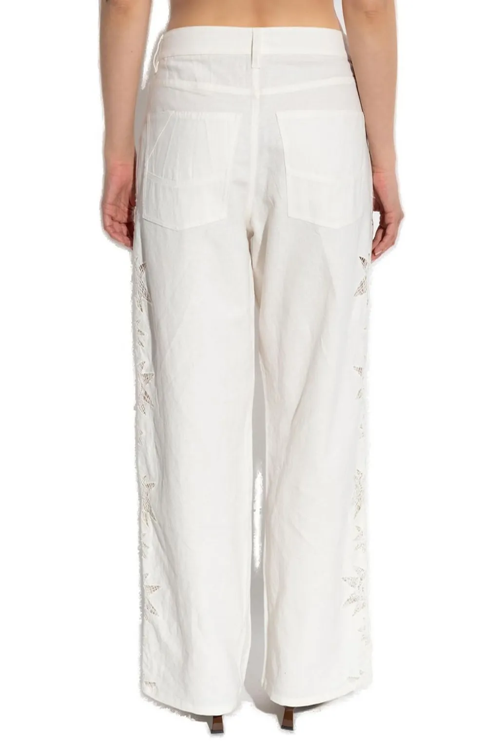 Wide-Leg Pants With Embroidery