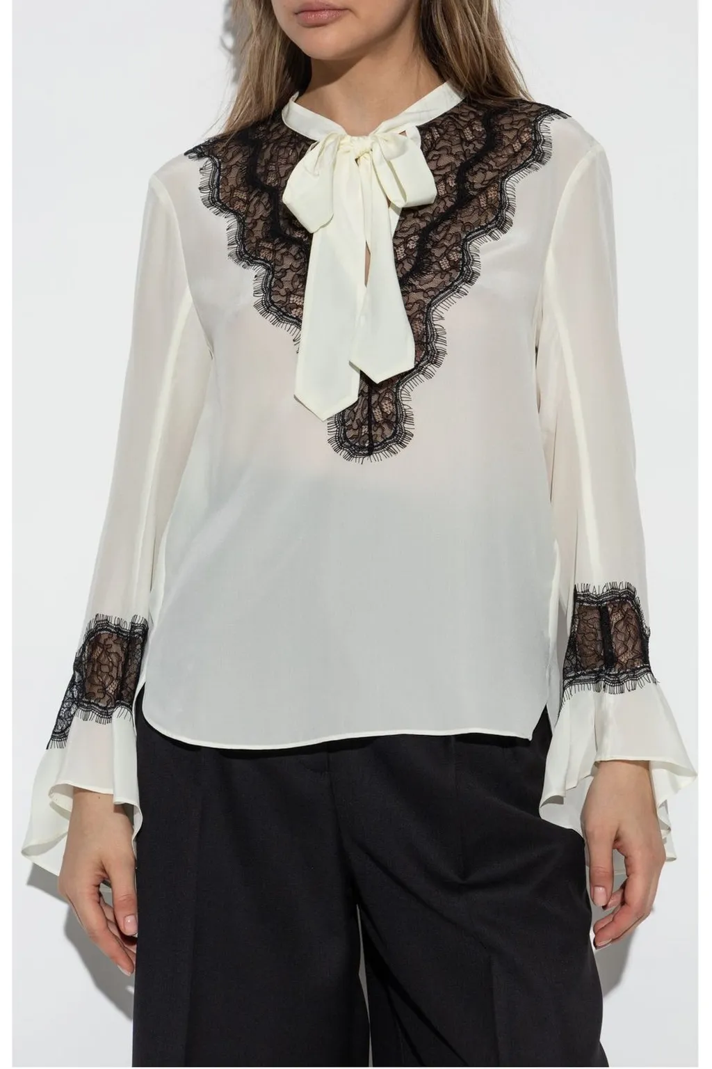Blouse With Lace Trim
