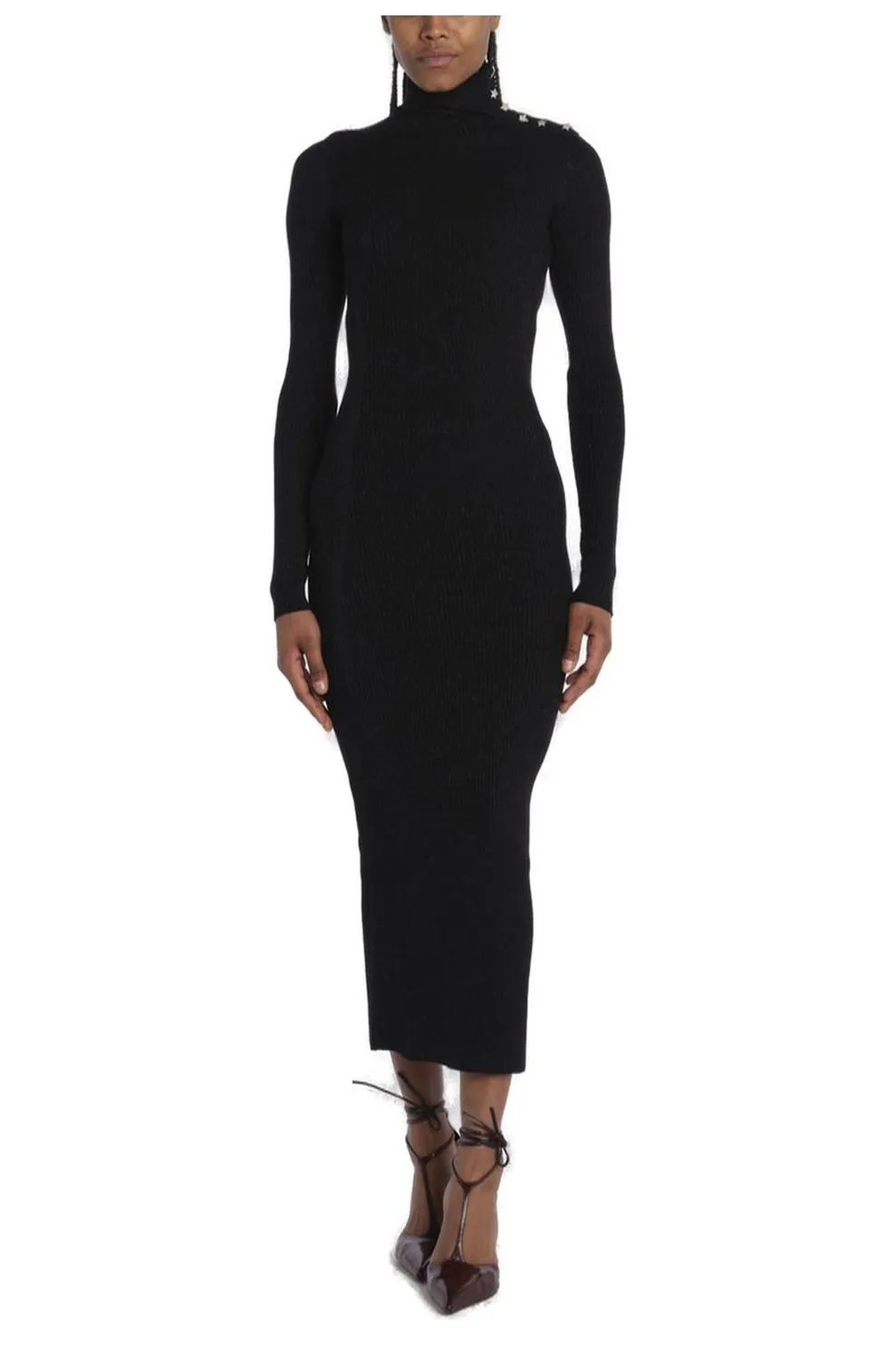 Turtleneck Dress With Open Back