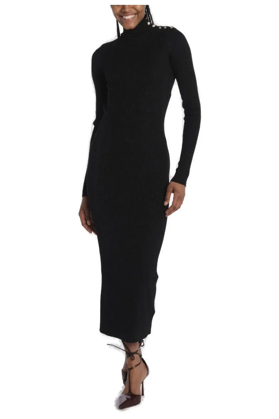 Turtleneck Dress With Open Back