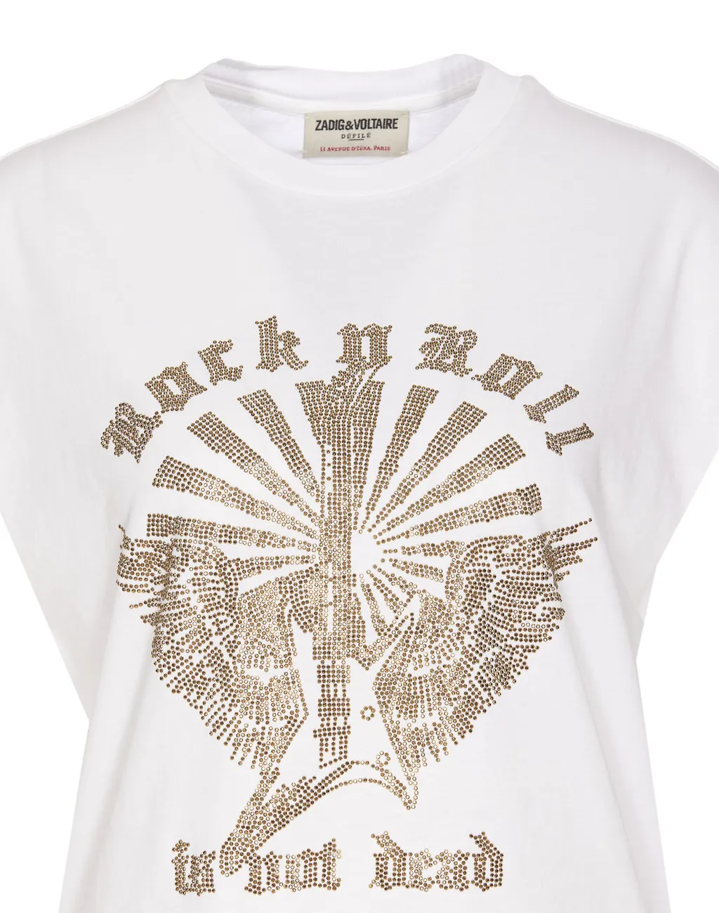 T-Shirt With Rhinestone Graphic