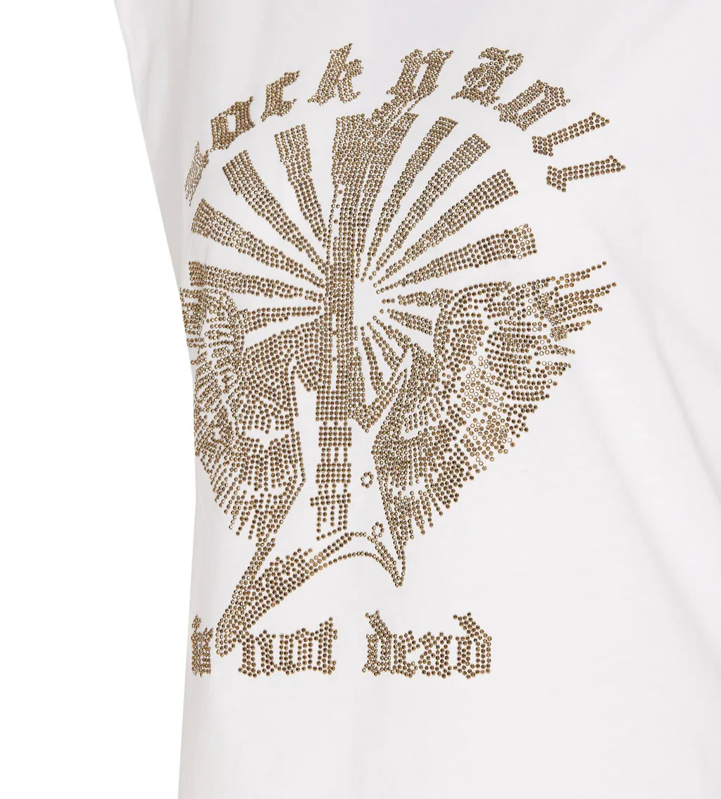 T-Shirt With Rhinestone Graphic