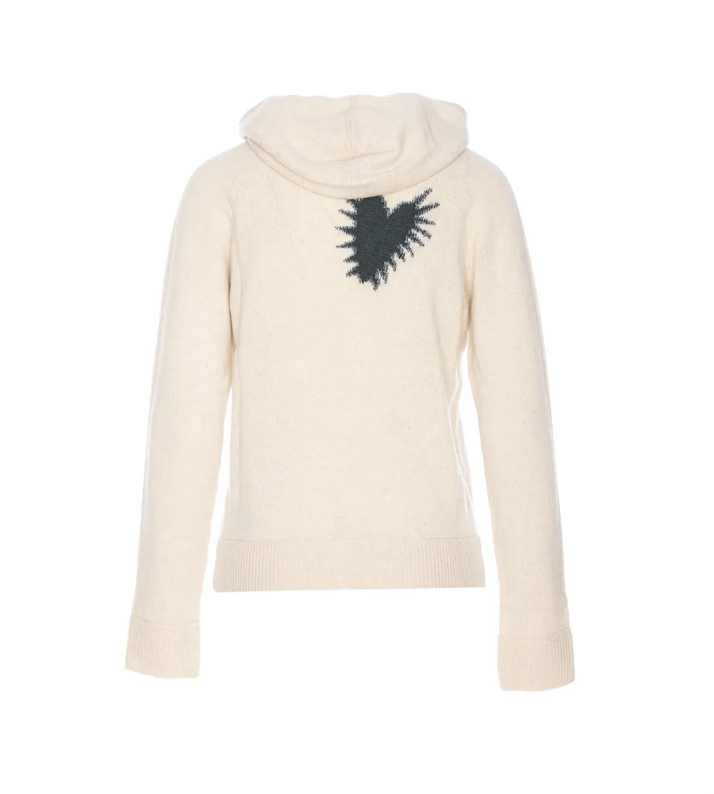 Hoodie With Heart Appliqué