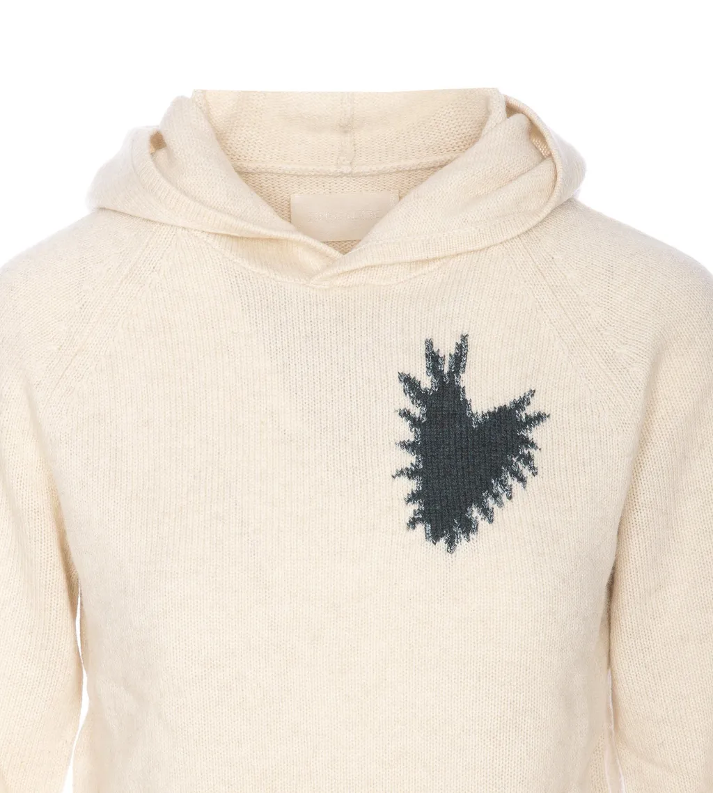 Hoodie With Heart Appliqué