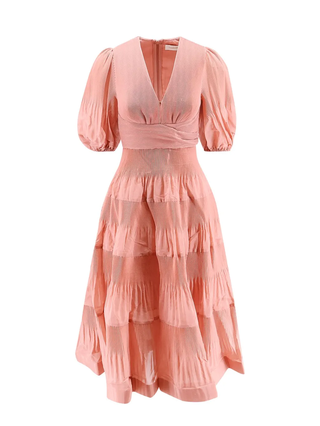 Tiered Pleated Midi Dress