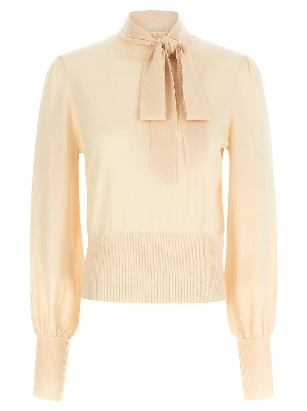 Bow Neck Knit Top