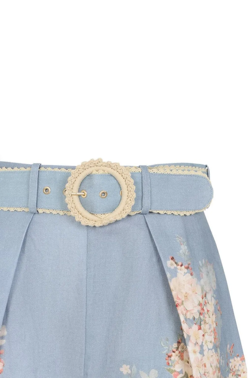 High-Waisted Shorts With Floral Print