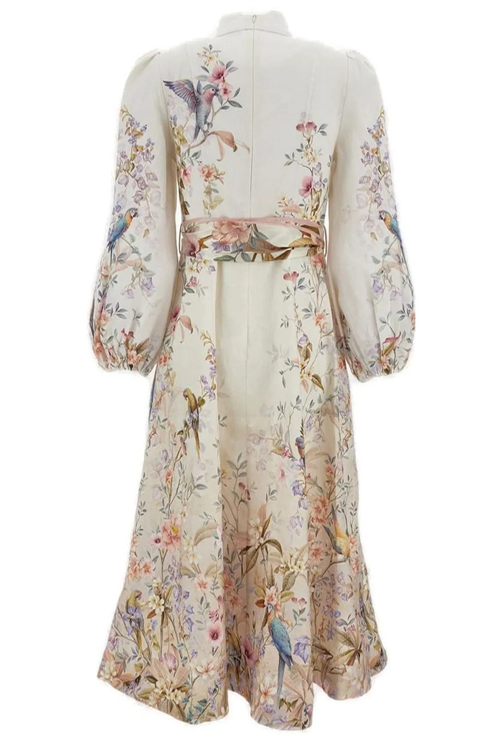 Floral Print Midi Dress With Bow Detail
