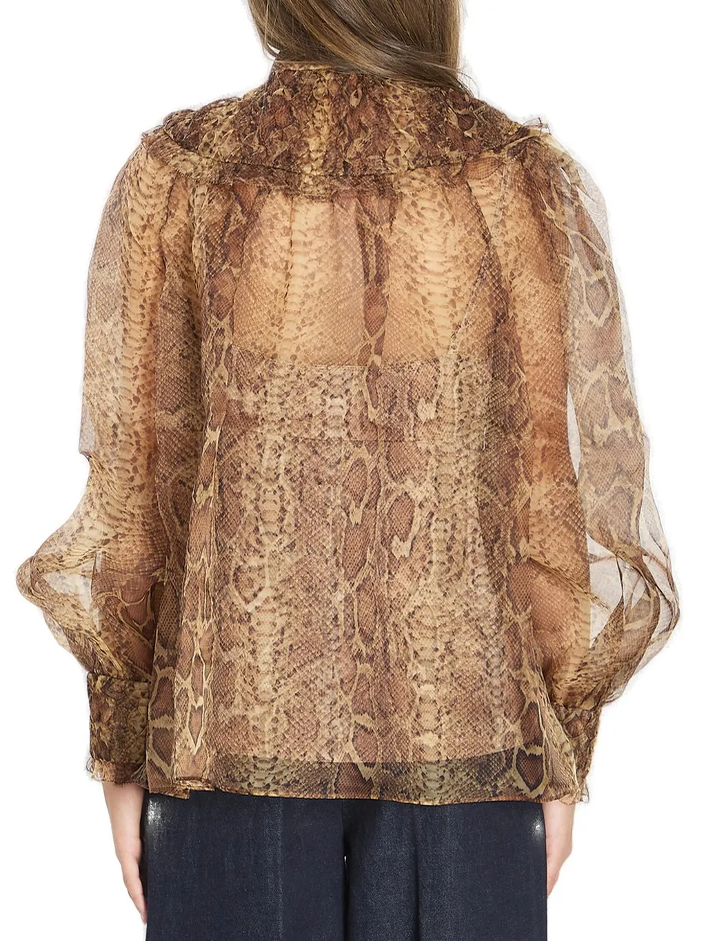 Sheer Snake Print Blouse