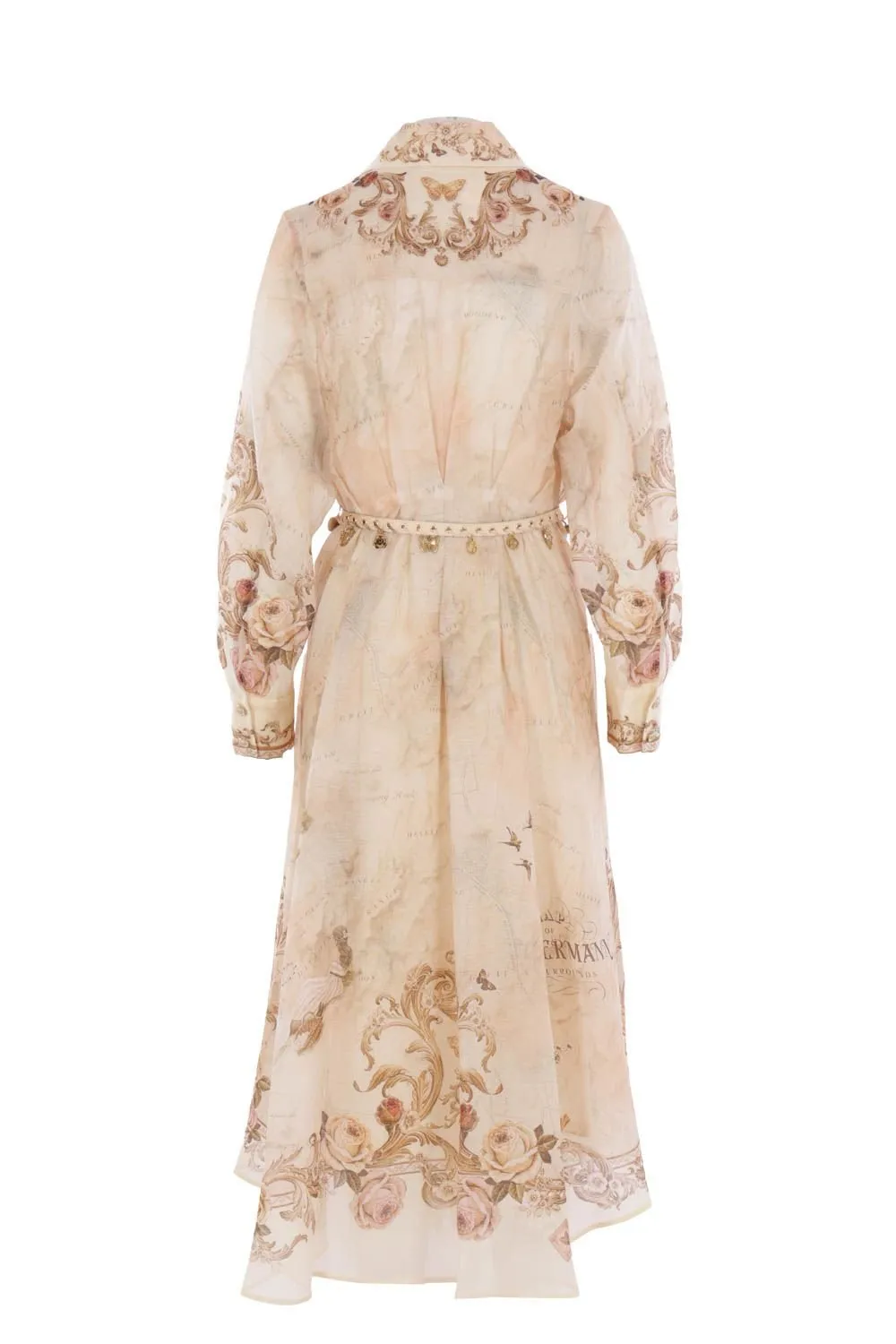 Printed Silk Organza Shirt Dress