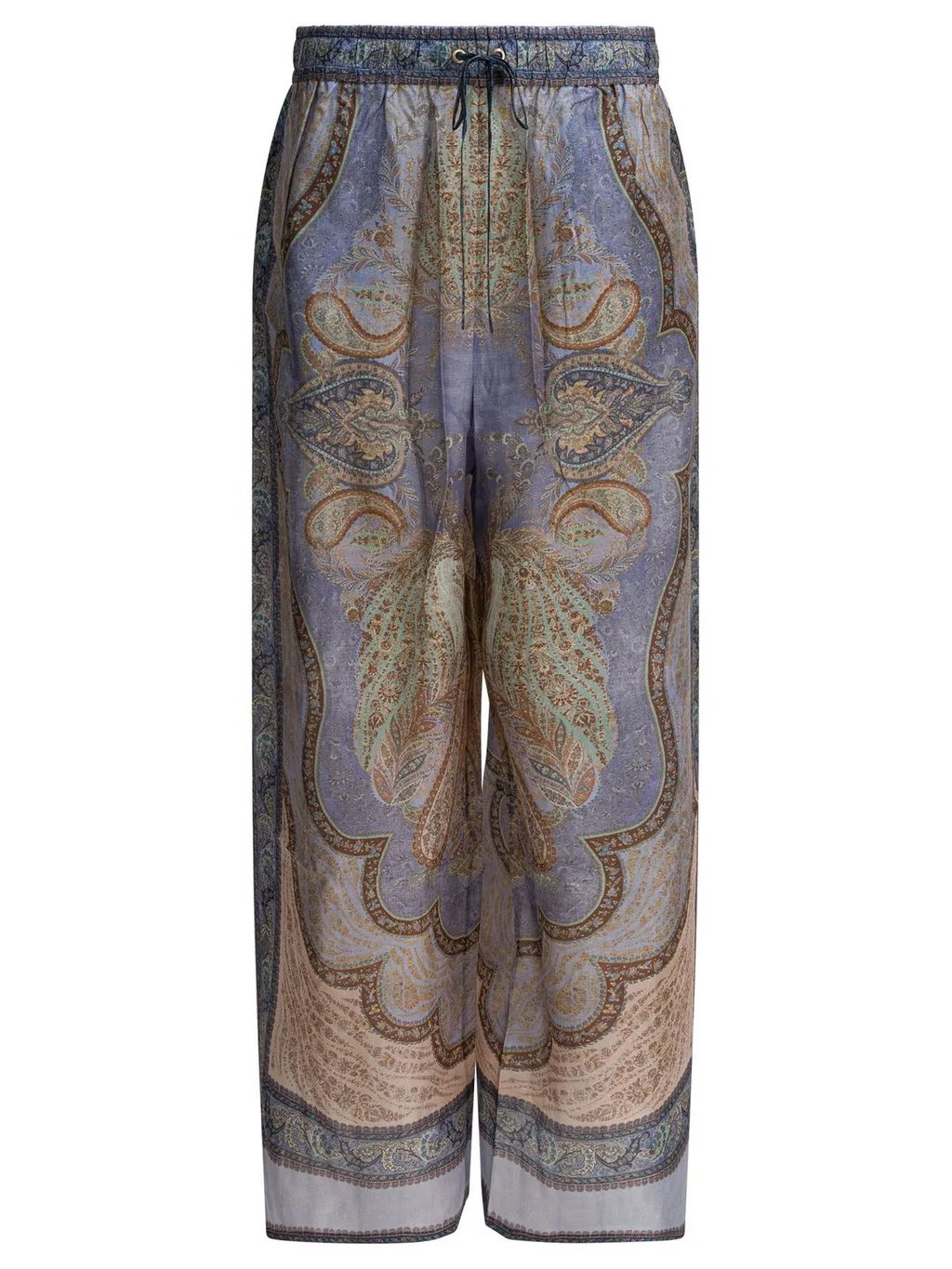 Paisley Print Silk Pajama Pants
