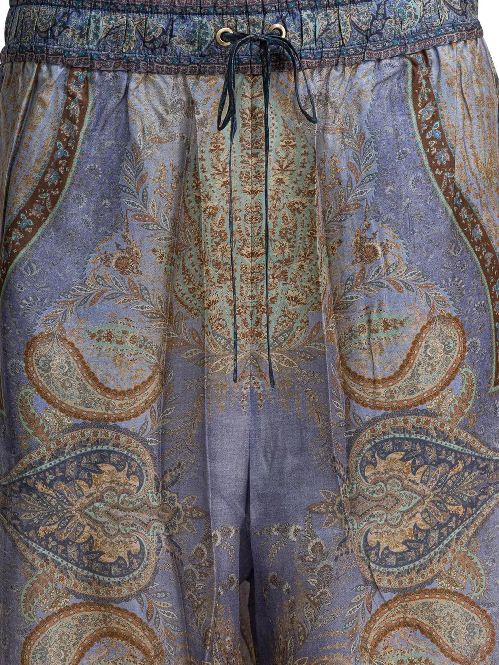Paisley Print Silk Pajama Pants