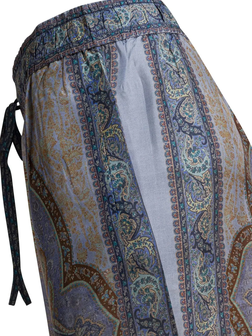 Paisley Print Silk Pajama Pants