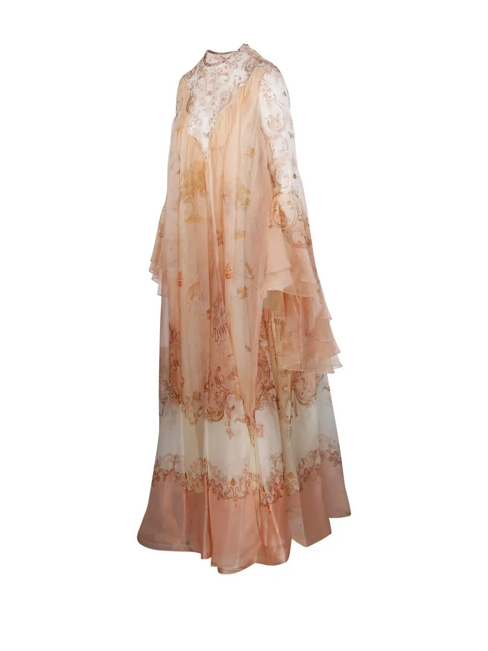 Printed Silk Chiffon Gown