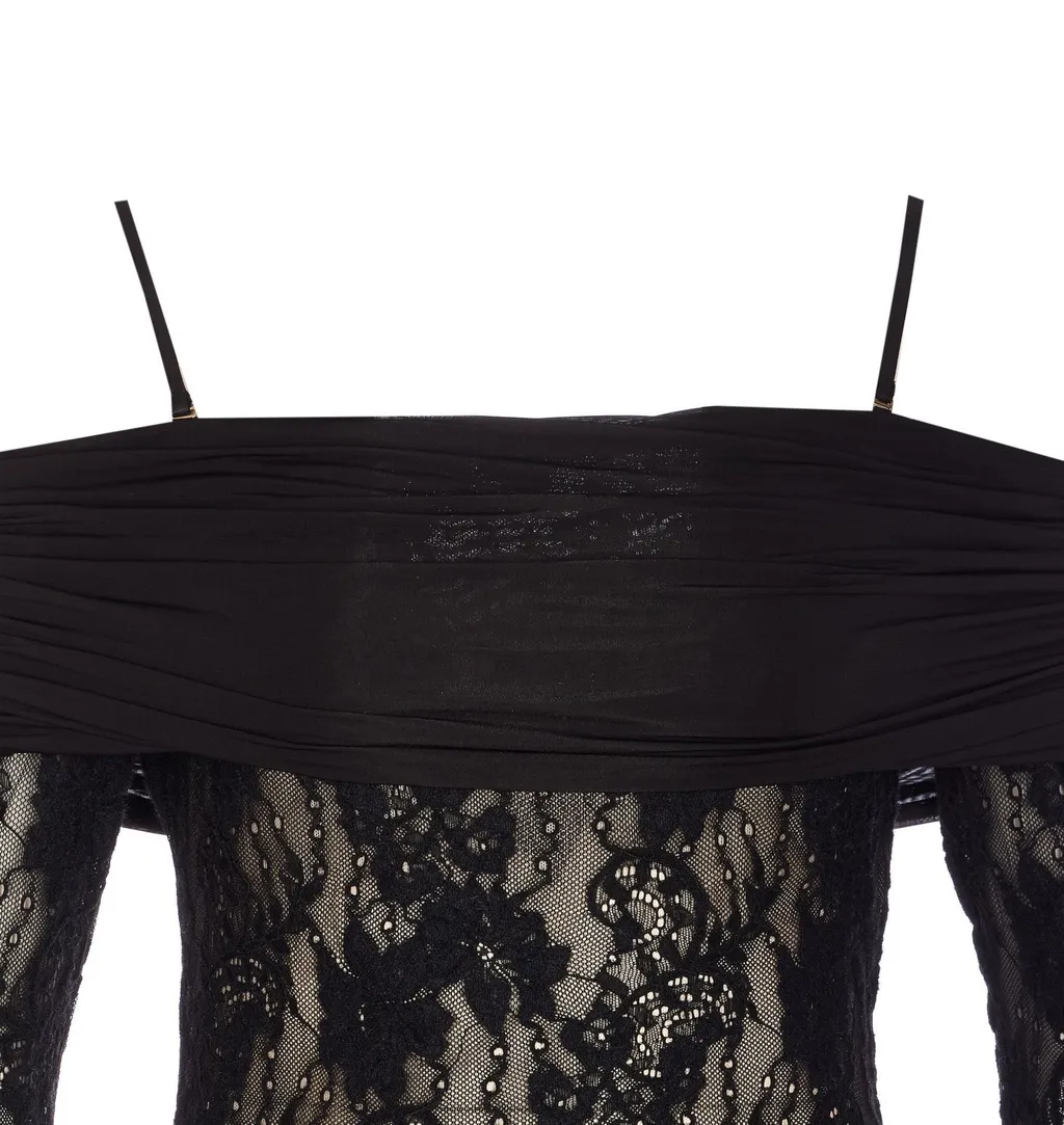 Off-The-Shoulder Lace Bodysuit