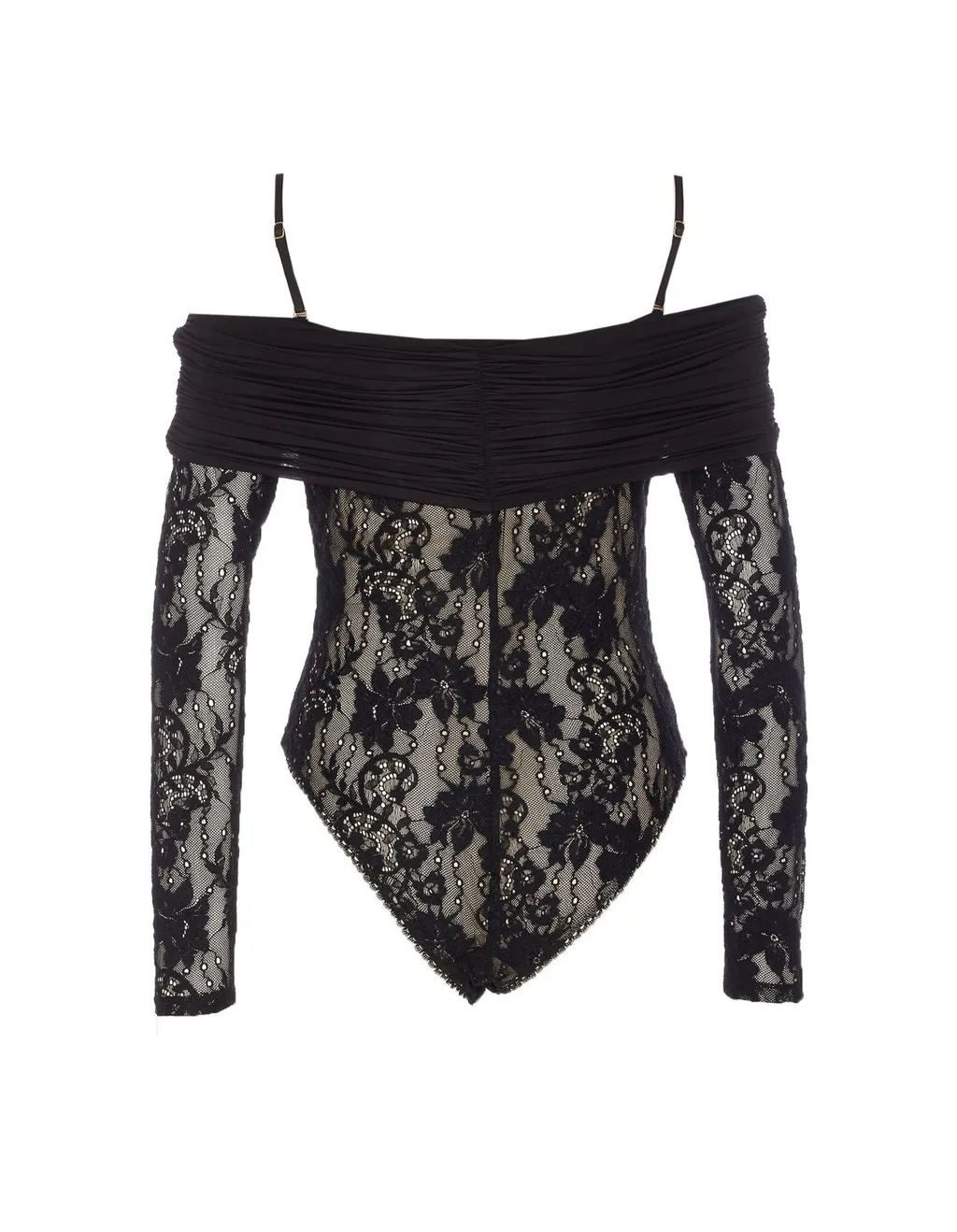 Off-The-Shoulder Lace Bodysuit
