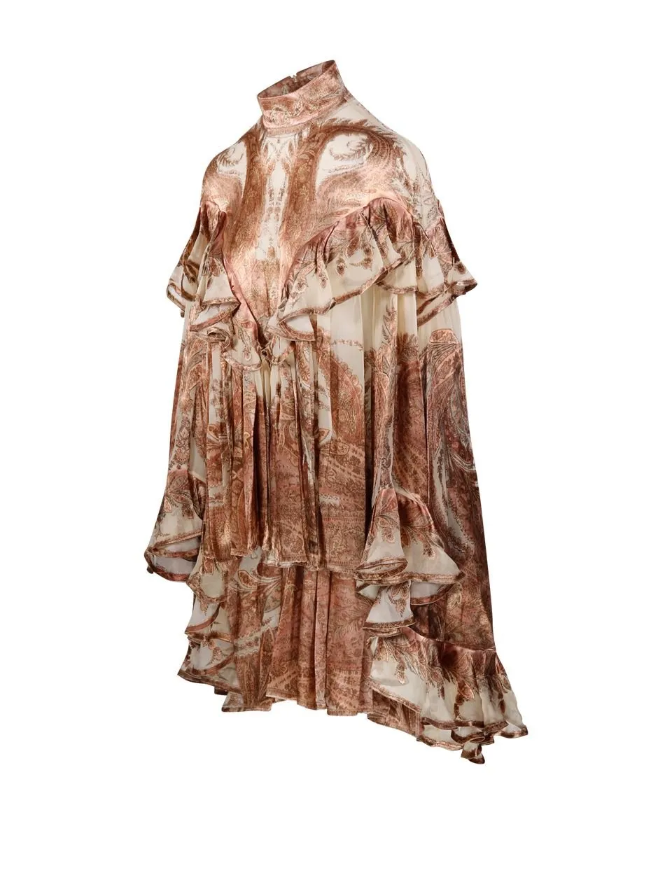 Ruffled Paisley Print Blouse