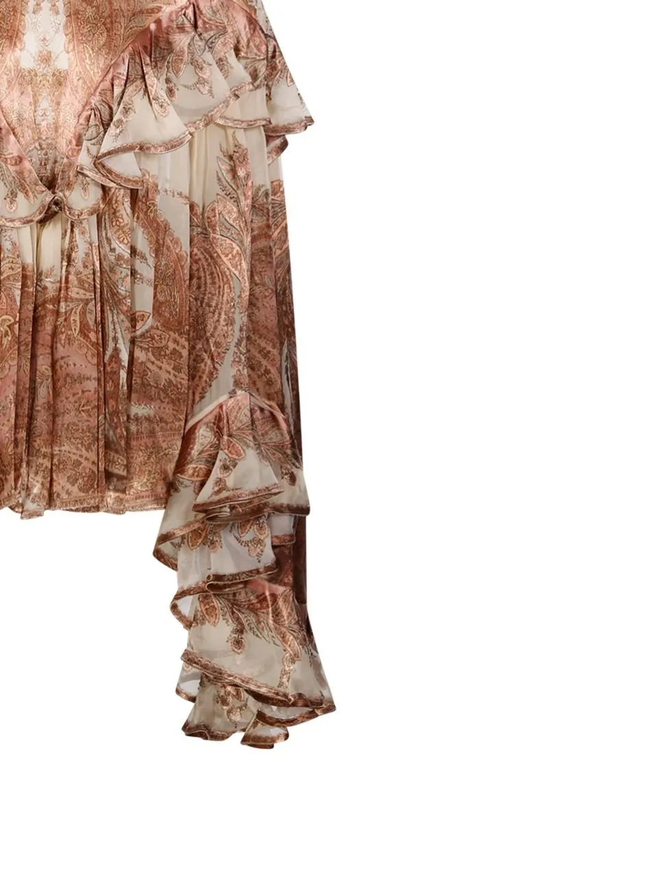 Ruffled Paisley Print Blouse