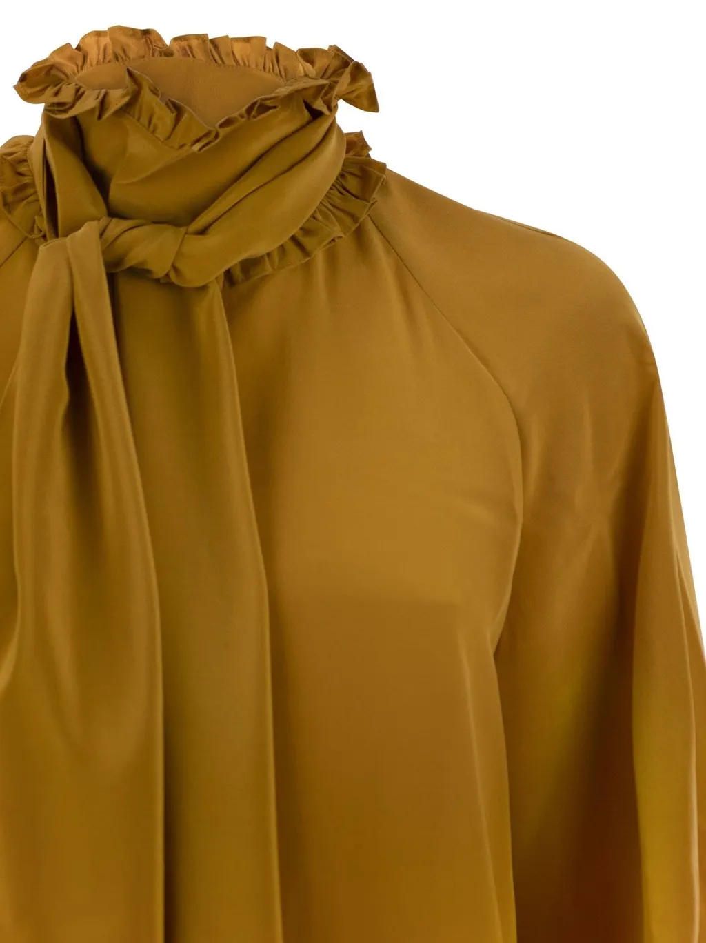 Ruffled Neck Tie Blouse