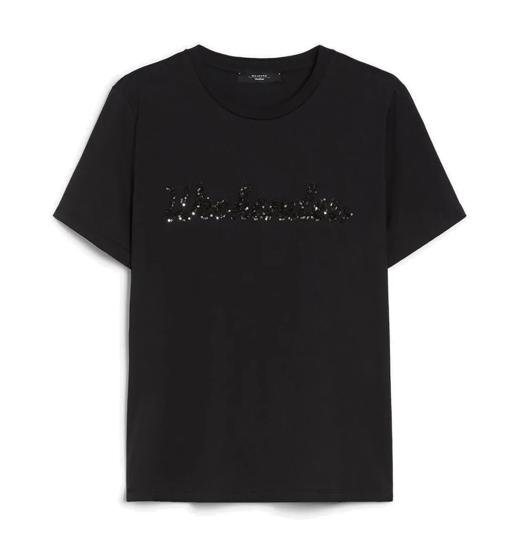 T-Shirt With Sequin Logo