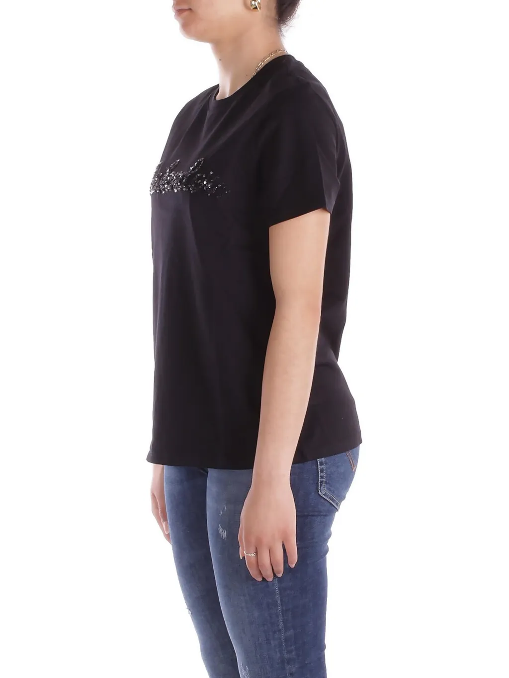 T-Shirt With Sequin Logo