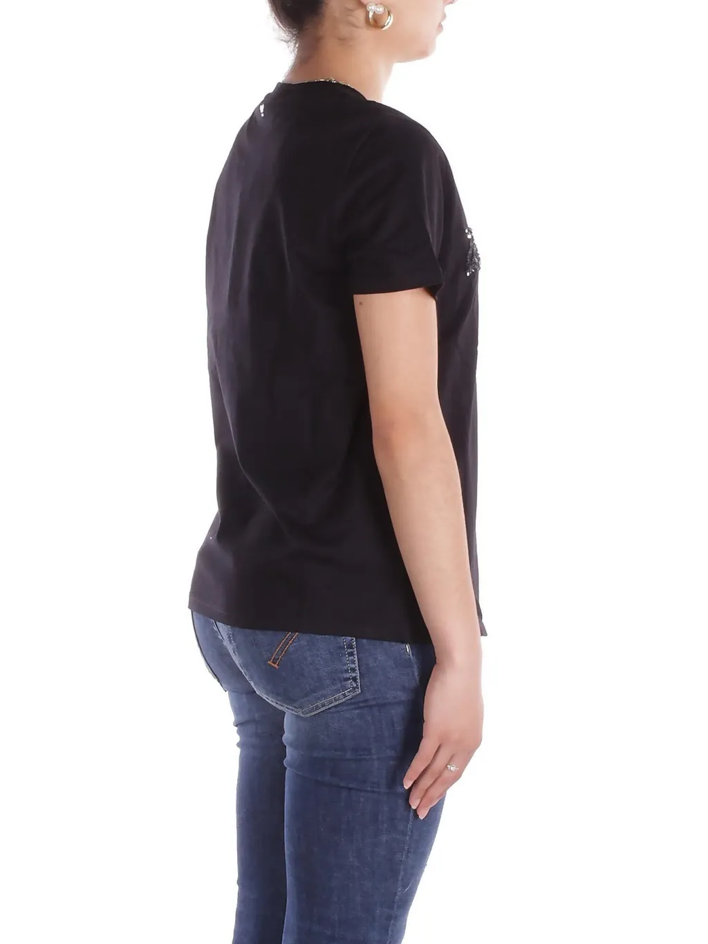 T-Shirt With Sequin Logo