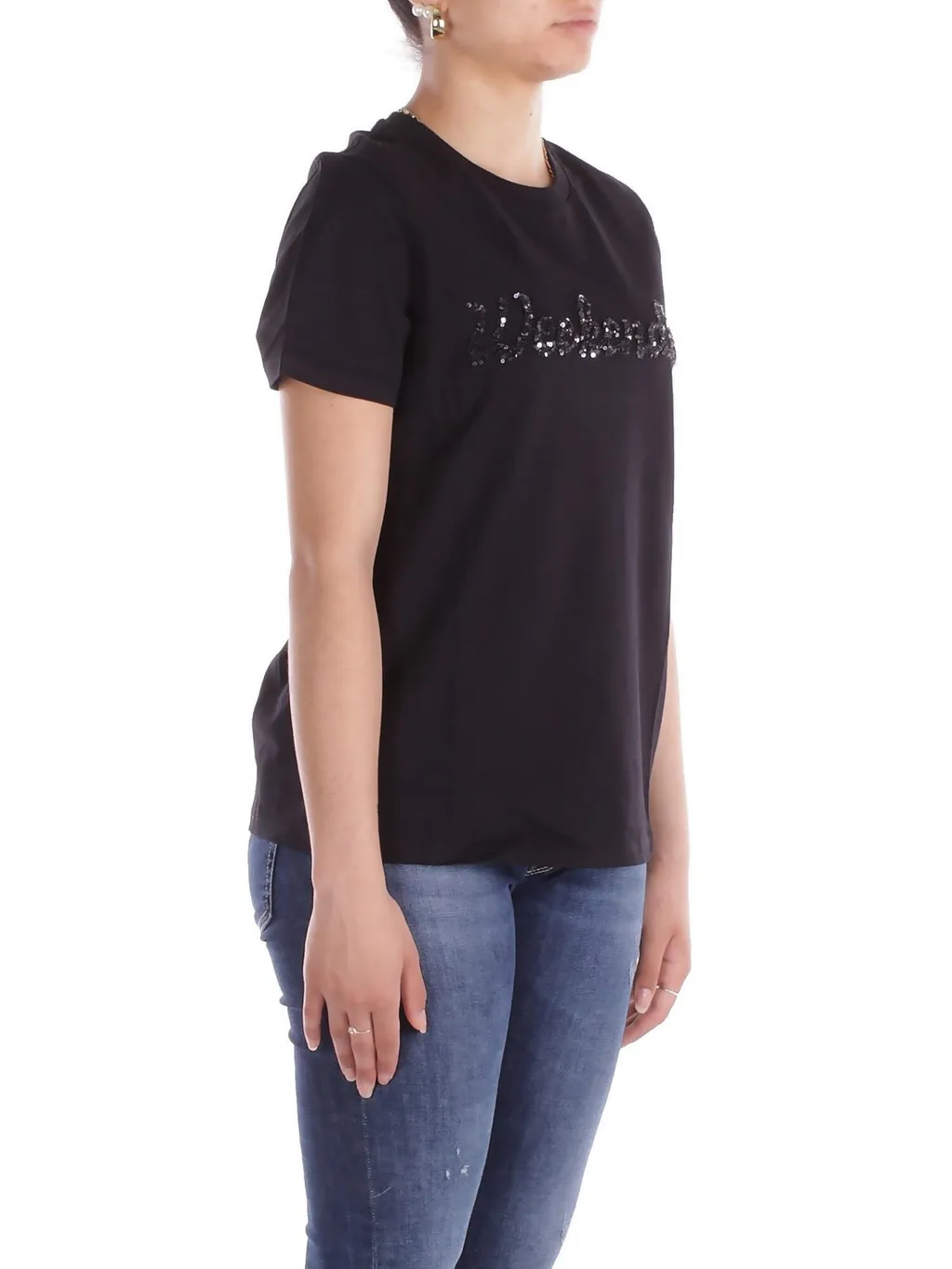 T-Shirt With Sequin Logo