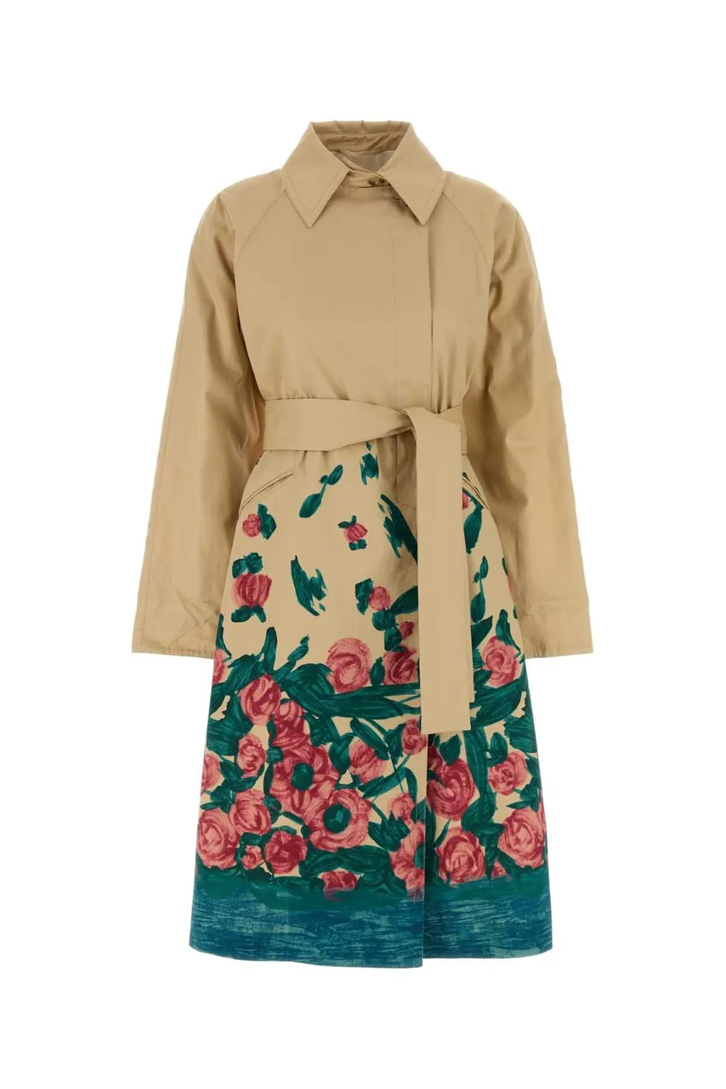 Trench Coat With Floral Print