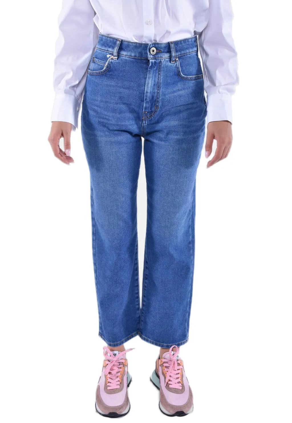High-Waisted Straight Leg Jeans