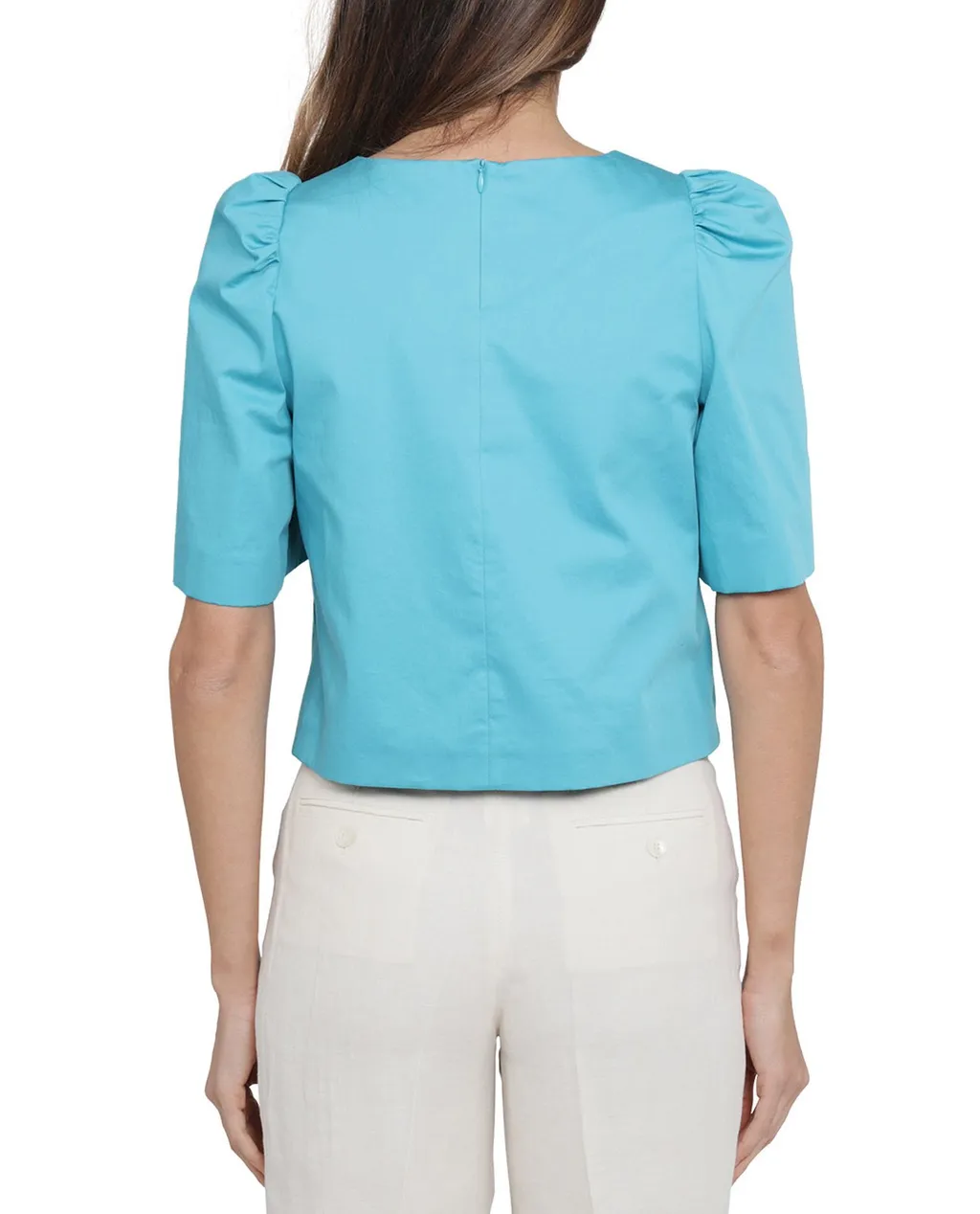 Cropped Puff Sleeve Top