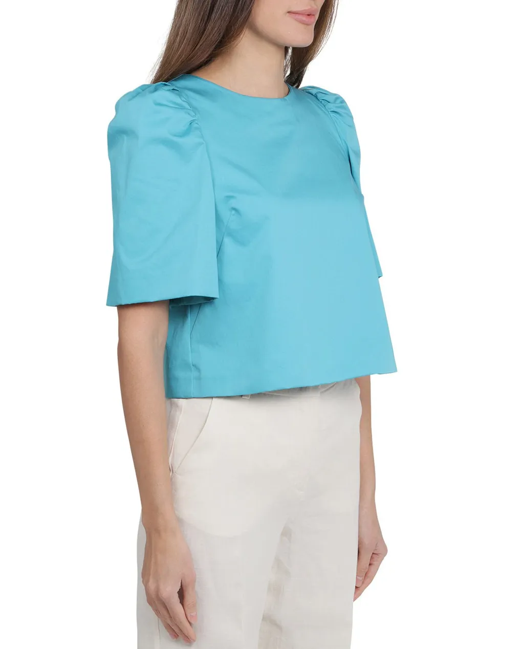 Cropped Puff Sleeve Top